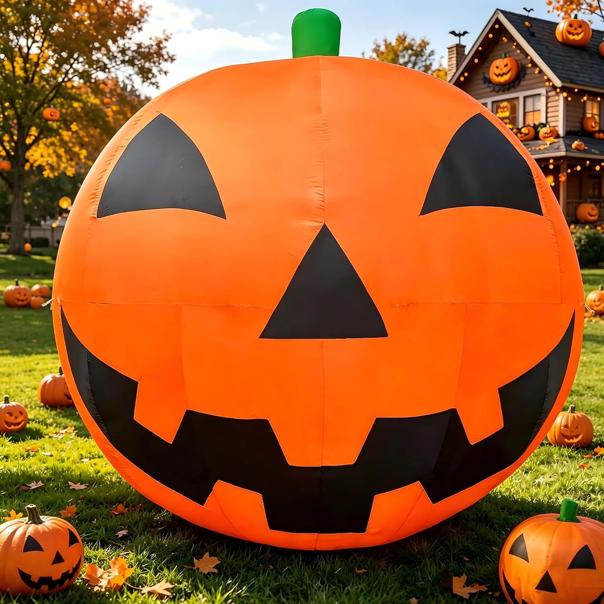 10.2 FT Halloween Giant Inflatable Pumpkin, Blow Up LED Light Pumpkin Halloween Party Supplies, Extra Large Inflatable Pumpkin for Outdoor Yard, Lawn, Garden, Fall Festival Decor& Commercial Use
