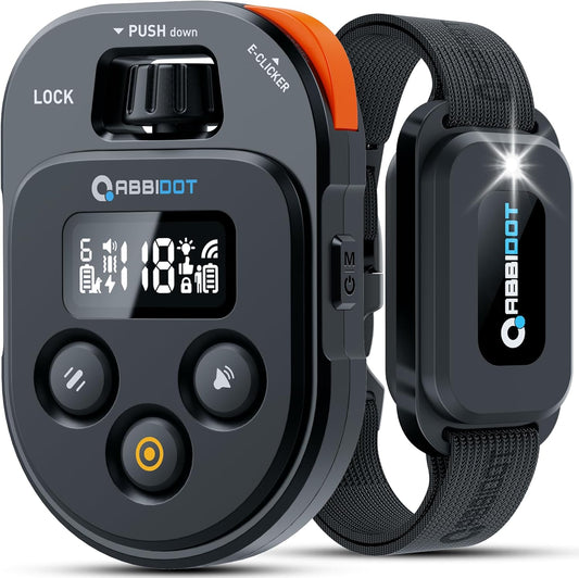 ABBIDOT Shock Collar - 4500ft Dog Training Collar, 178 Levels Dog Shock Collar, E-clicker, Waterproof Remote & Collar, Night Light E Collar for Small Medium Large Dogs (Black, 1 Collar)