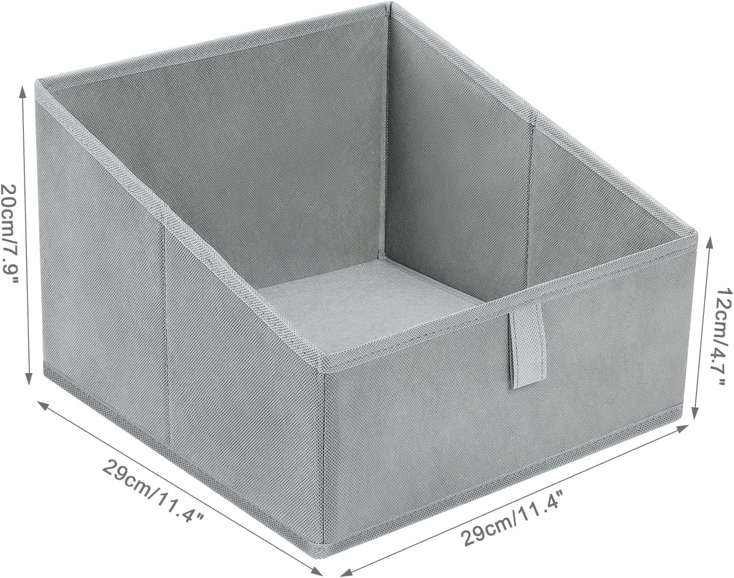 DIMJ Closet Storage Bins - 6 Pack Foldable Storage Baskets Box Fabric Storage Cubes Storage Organization Trapezoid Storage Bin (Arrow Grey)