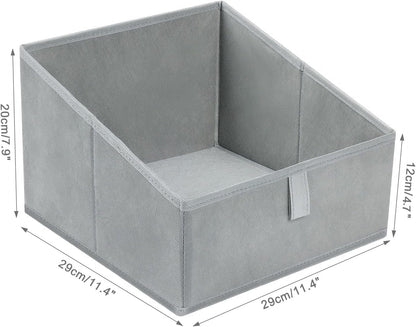 DIMJ Closet Storage Bins - 6 Pack Foldable Storage Baskets Box Fabric Storage Cubes Storage Organization Trapezoid Storage Bin (Arrow Grey)