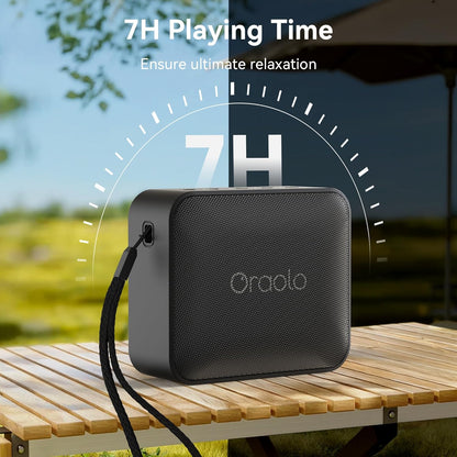 Oraolo Bluetooth Speaker, IPX6 Waterproof Portable Bluetooth Speaker with Stereo Sound, Bluetooth 5.0, TWS Pairing, Support AUX/TF Card, Small Wireless Speaker for Home, Shower, Outdoors, Travel