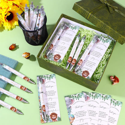 50 Set Baby Shower Favors Gifts for Guests Includes 50 Safari Animal Ballpoint Pens 50 Greeting Thank You Cards 50 Gift Bags Jungle Safari Woodland Baby Shower Party Favors Gender Reveal Guest Prizes