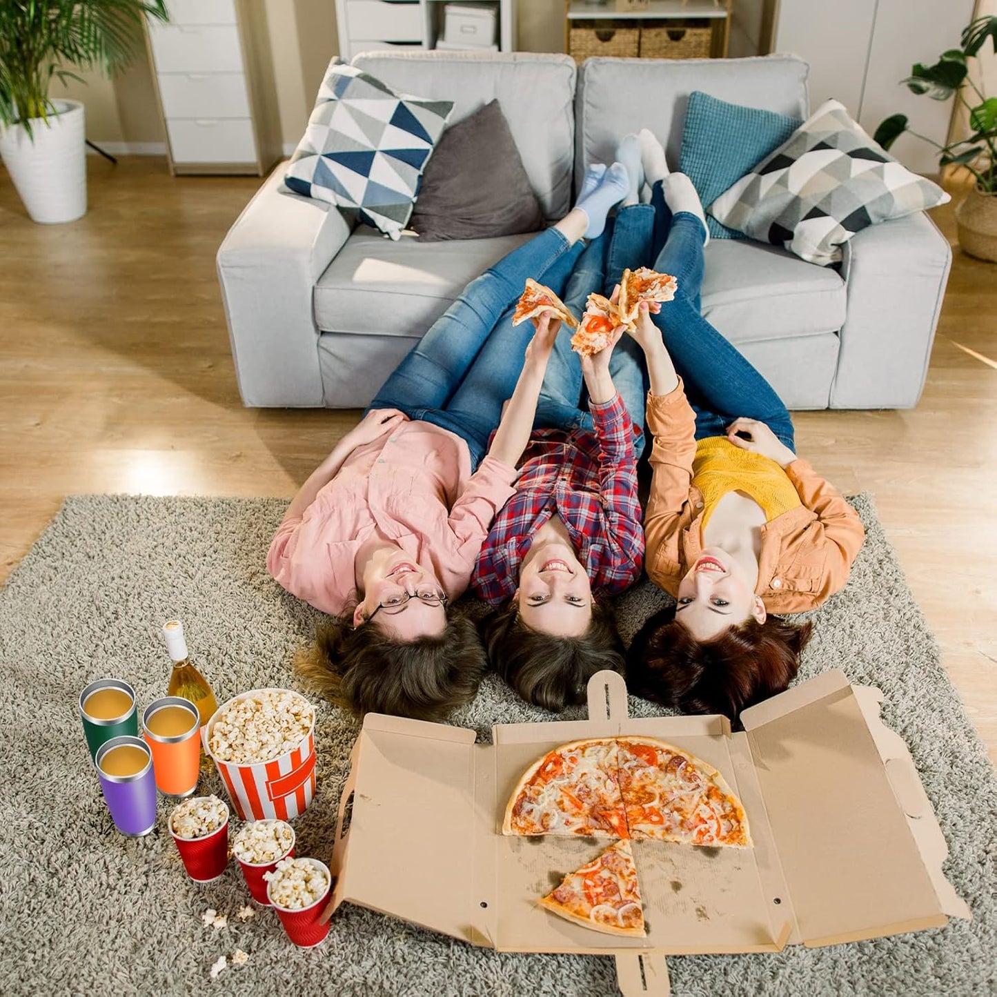 VEGOND 20oz Tumbler with Lid and Straw Stainless Steel Tumbler Cup Bulk Vacuum Insulated Double Wall Travel Coffee Mug Powder Coated Coffee Cup (Bluish Violet 6 Pack)