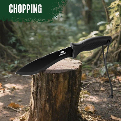 Mossy Oak Survival Hunting Knife with Sheath, 11-1/2-inch Fixed Blade Tactical Bowie Knife, Premium Stainless Steel Blade for Camping, Outdoor, Bushcraft