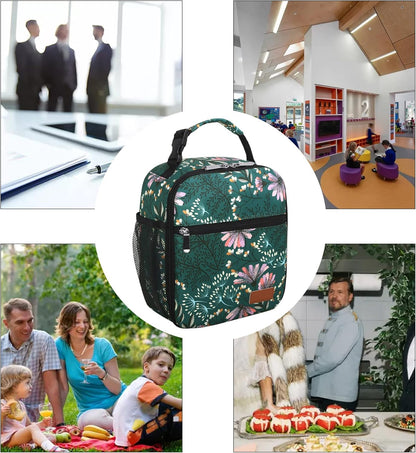 Lunch Box for Men Women Adults Small Lunch Bag for Office Work Picnic - Reusable Portable Lunchbox, Black