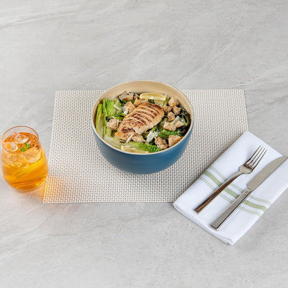 Restaurantware-Bambuddha 51 Ounce Extra Large Salad Bowl, 1 Heavy-Duty Round Salad Bowl - Sustainable, Reusable, Blue Bamboo Serving Dish, for Serving Salads, Fruits, and Appetizers