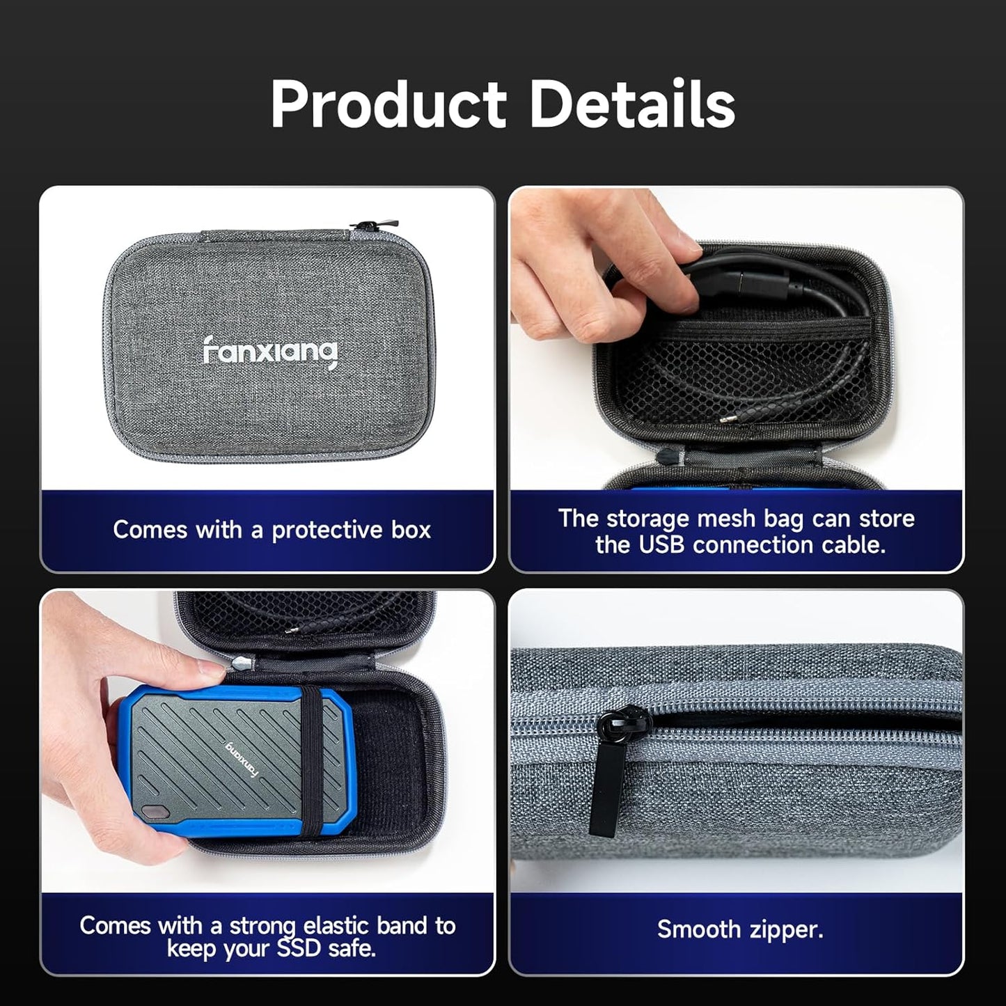 fanxiang Portable SSD 1TB External Hard Drive, Up to 2000MB/s USB 3.2 Gen2, IP68 Water and Dust Resistance, External Solid State Drive Reliable Storage for Gaming, Students, Professionals