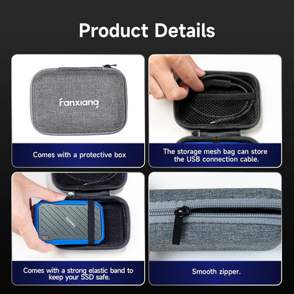 fanxiang Portable SSD 1TB External Hard Drive, Up to 2000MB/s USB 3.2 Gen2, IP68 Water and Dust Resistance, External Solid State Drive Reliable Storage for Gaming, Students, Professionals
