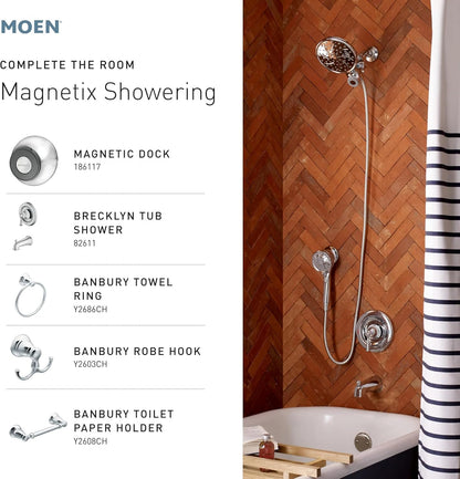 Moen 26009 Engage Magnetix 2.5 GPM Handheld/Rain Shower Head 2-in-1 Combo Featuring Magnetic Docking System, Pack of 1, Chrome