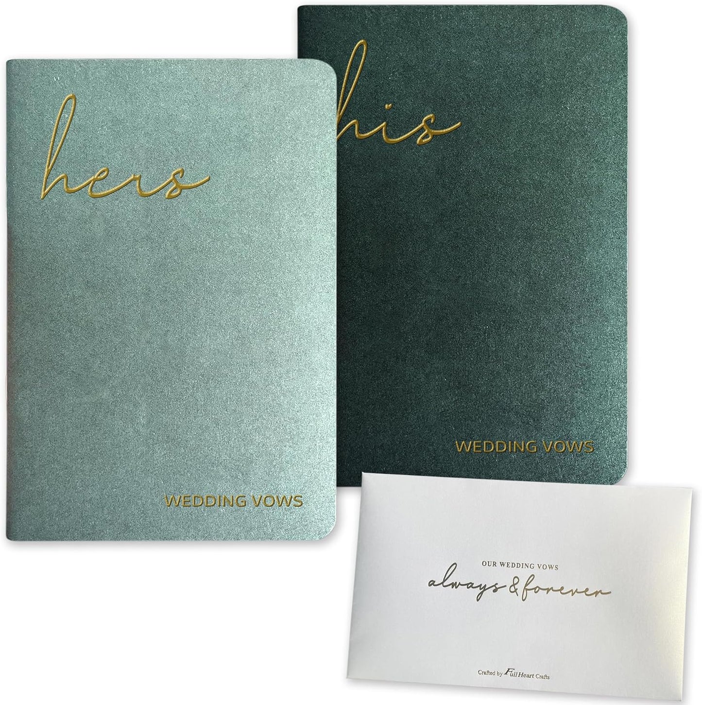 WeddingGiftsWedding Vow Books His and Hers Soft Touch Gold Foil Engraving Vow Books Wedding Essentials Wedding Accessories(TR-HH-Black)