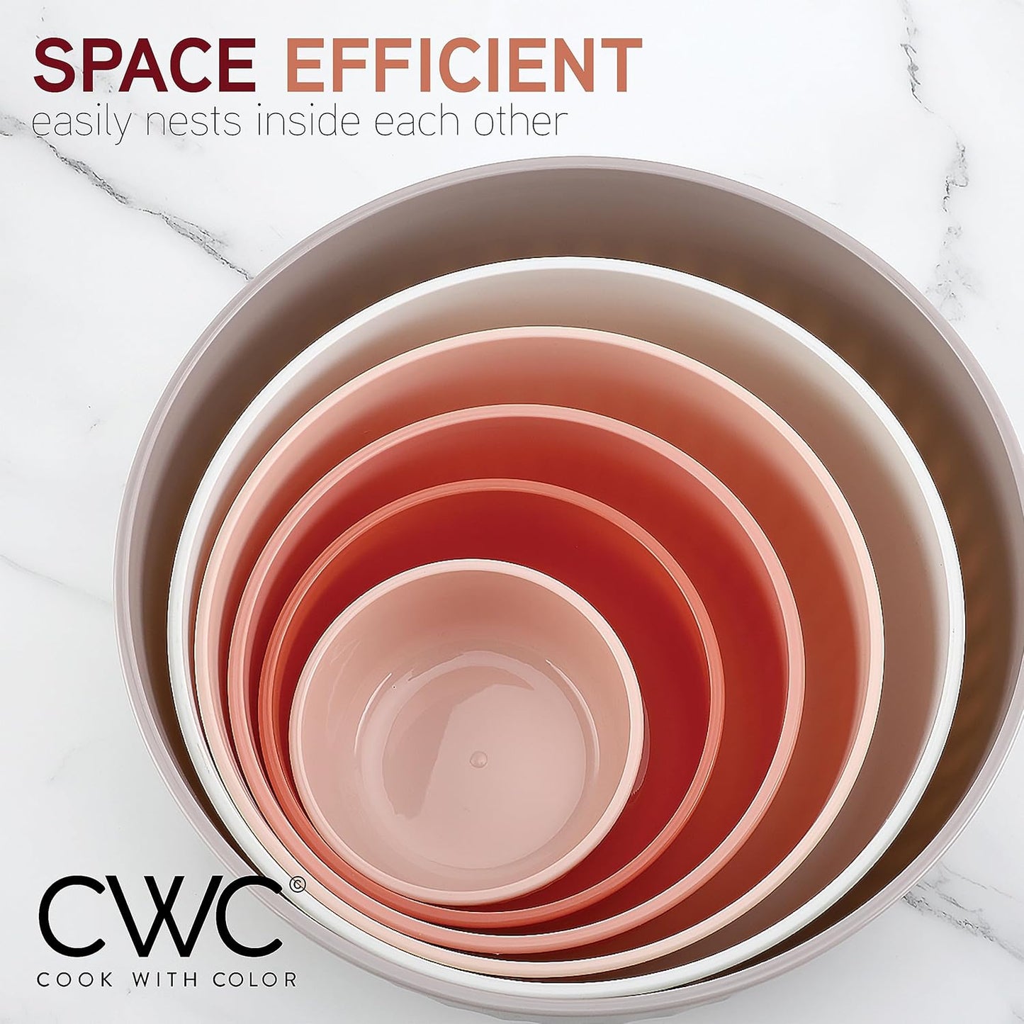 COOK WITH COLOR Prep Bowls with Lids- 8 Piece Nesting Plastic Small Mixing Bowl Set with Lids (Teal Ombre)