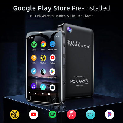 MP3 Player with Bluetooth and WiFi, Music Player with Camera Spotify Pandora,Amazon Music, 4" Touch Screen Android MP4 MP3 Player with Speaker 144GB MP4 & MP3 Player for Travel Sport