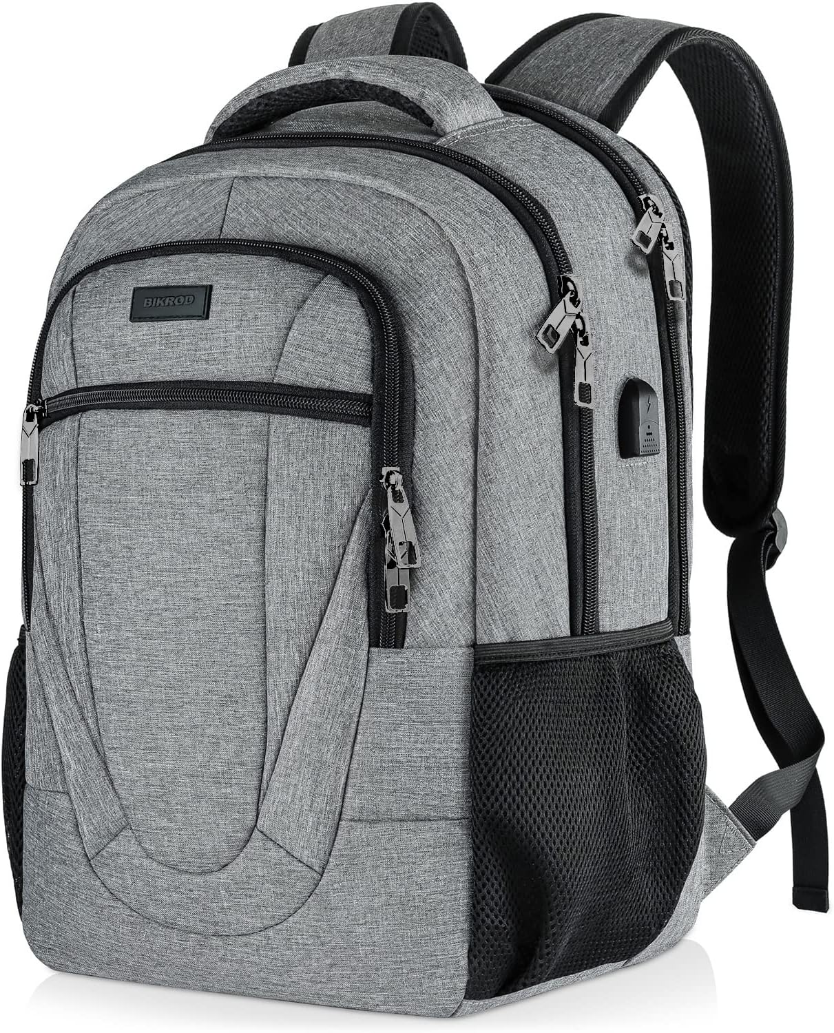 Backpack for Men and Women, School Backpacks for Teen Boys and Girls, Black Water Resistant Back Pack, Business Men Sturdy Computer Bag with USB Charging Port, Gifts