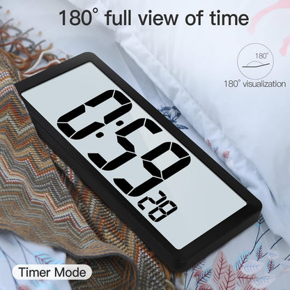 KMMKGG 15" Large Digital Wall Clock Battery Operated, Digital Clock Display with Day, Date & Temperature, Large Wall Clock for Bedroom, Livingroom, Office(4.6" Numbers)