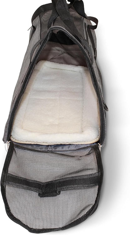 LuggageKing Soft-Sided Pet Carrier Travel Bag - Dog Carrier for Very Small Dogs, Medium-Sized Cat Carrier - Shoulder Strap, Buckle Zippers (M) (Dark Grey)