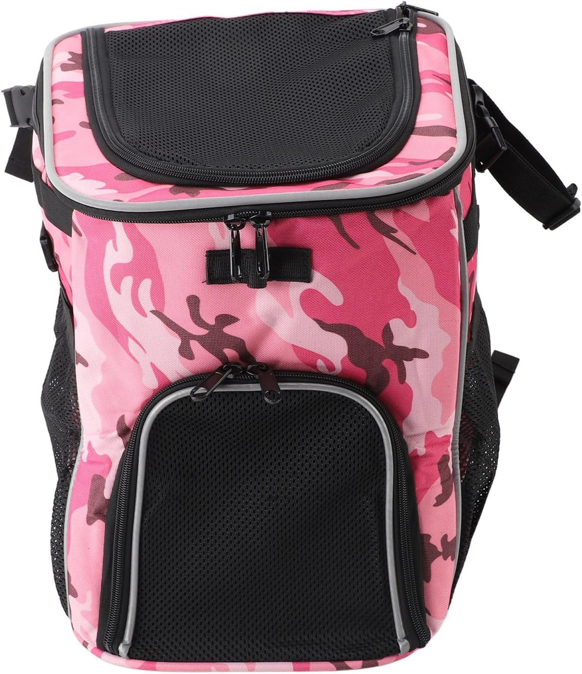 Dog Bike Basket, Waterproof Pet Bike Carrier, Removable Front Carrier Backpack with Side Pockets, Protable Pet Travel Bag for Outdoor, Road Trips, Dog Walking (Pink Camo)