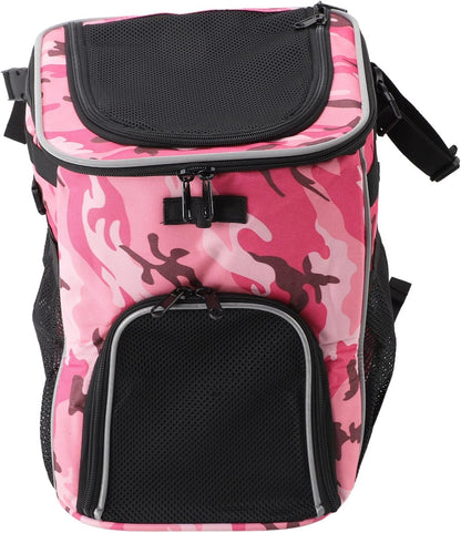 Dog Bike Basket, Waterproof Pet Bike Carrier, Removable Front Carrier Backpack with Side Pockets, Protable Pet Travel Bag for Outdoor, Road Trips, Dog Walking (Pink Camo)