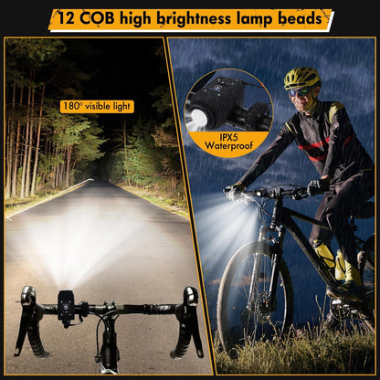 Welltop Bike Horn, 2 in 1 Electric Bike Horn Bike Light, 110 dB Bicycle Horn with 4 Light Modes & 6 Sound Modes, IPX5 Waterproof & USB Rechargeable Bike Lights for Night Riding for Adults & Kids