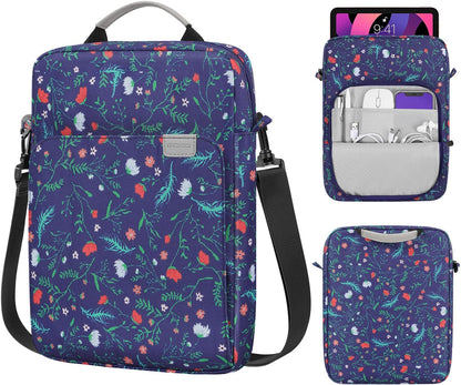 MoKo 13.3-14 Inch Laptop Sleeve Bag Fits MacBook Pro M3/M2 14" 2023, MacBook Pro 13" M2, New MacBook Air 13.6" M3/M2 2024/2022,Tab S8 Ultra 14.6",Handle Carrying Case with Shoulder Strap, Black & Gray - PuriLite