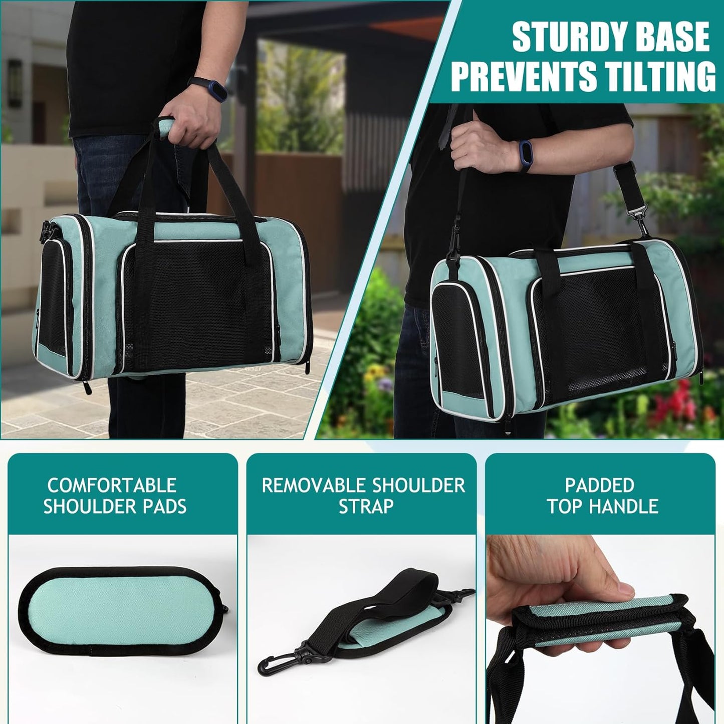 Top tasta Dog Cat Carrier Pet Carriers for Small Medium Large Cats Dogs Carrier Soft Sided Small Puppy Dog Carrier Portable Foldable Airline Approved Dog Cat Travel Carrier Grey Medium