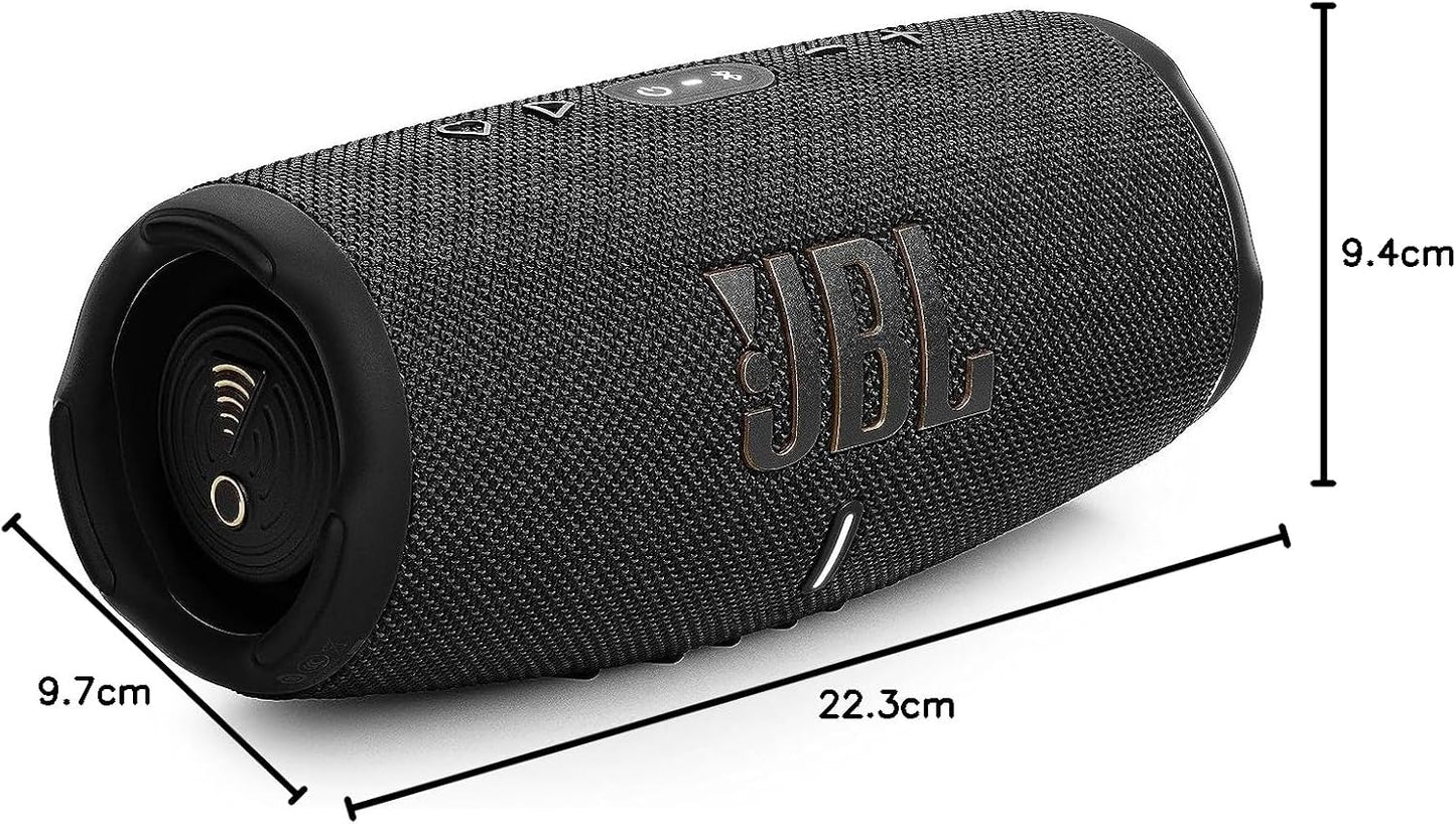 JBL Charge 5 Portable Bluetooth Speaker with Deep Bass, IP67 Waterproof and Dustproof, Up To 20 Hours of Playtime, Built-in Powerbank - Black