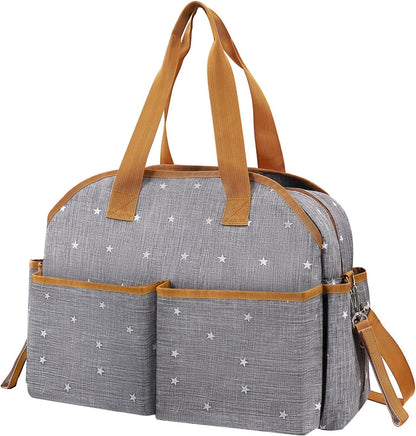 SM SunniMix Waterproof Maternity With Structured Design Contrast Trim And Wipe Clean Exterior For Organizing Supplies Suitable For Travel Pushchair Use, Gray