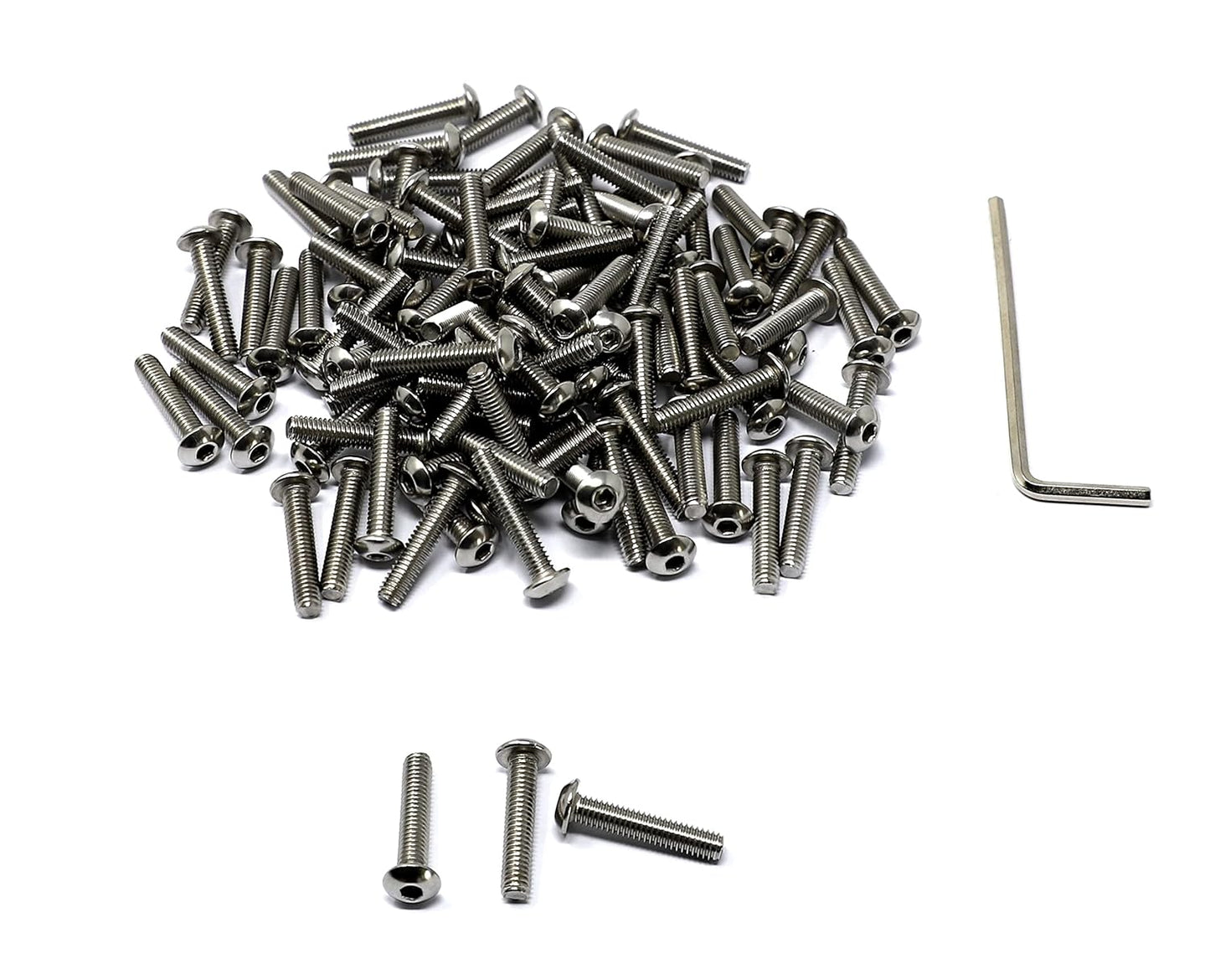 iexcell 50 Pcs M6 x 20mm Thread Pitch 1 mm Stainless Steel 304 Hex Socket Button Head Cap Screws Bolts Kit