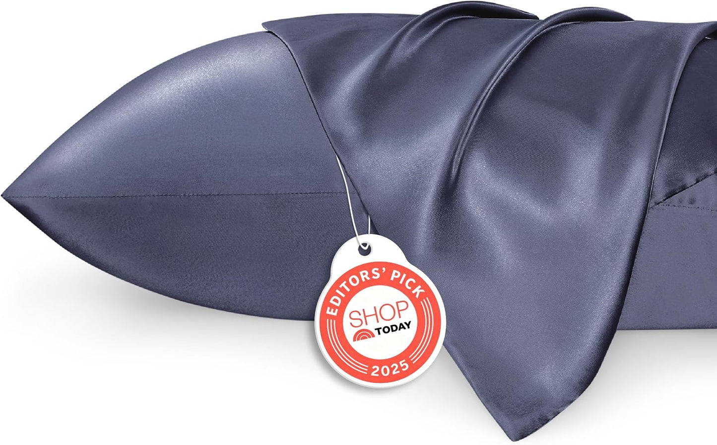 Bedsure Satin Pillow Case Queen Size 2 Pack, Similar to Silk Pillow Cases, Silky Pillowcase Covers with Envelope Closure, Room Decor Valentine Gifts for Women Men, Grey, 20x30 Inches
