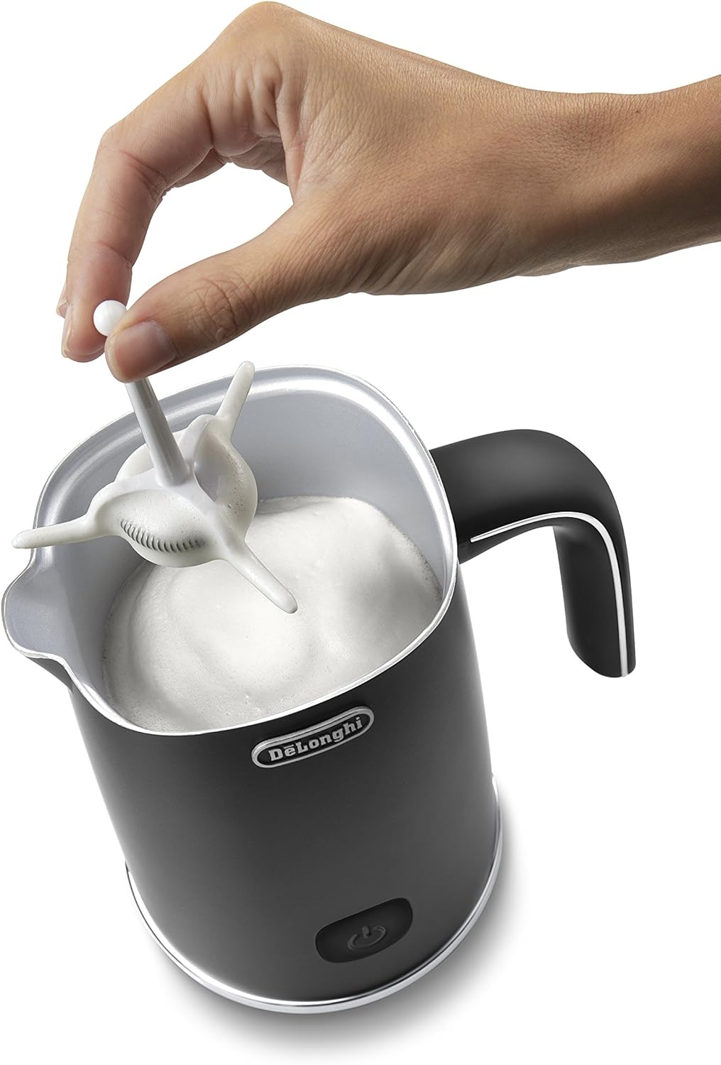 De'Longhi EMF2BK Plastic Electric Milk Frother with Hot and Cold Function Grey 17.02 x 11.43 x 19.56 cm; 889.04 Grams