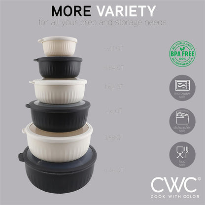 COOK WITH COLOR Prep Bowls with Lids- 8 Piece Nesting Plastic Small Mixing Bowl Set with Lids (Teal Ombre)