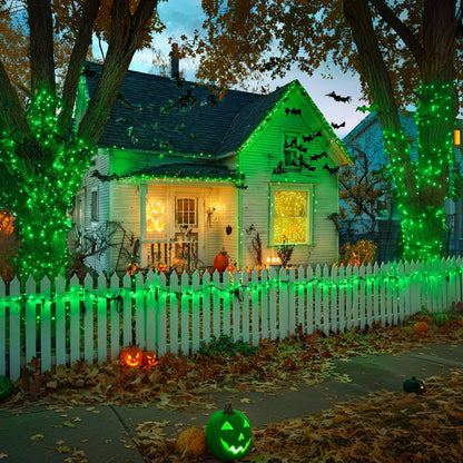 JMEXSUSS 2 Pack 75.5ft Orange Solar Christmas Lights, Total 400 LED Solar String Lights Outdoor Waterproof, 8 Modes Orange Halloween Lights for Tree Patio Garden Thanksgiving Halloween Decorations