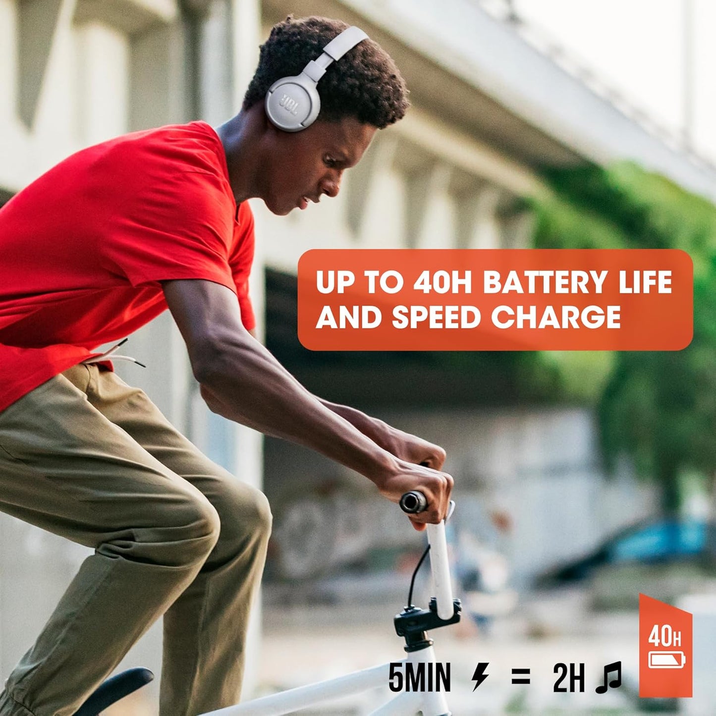 JBL Tune 520BT - Wireless On-Ear Headphones, Up to 57H Battery Life and Speed Charge, Lightweight, Comfortable and Foldable Design, Hands-Free Calls with Voice Aware (Black)