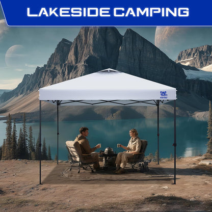 FANPAT 10x10 Pop Up Canopy Tent, Instant Portable Shelter, White 10x10
