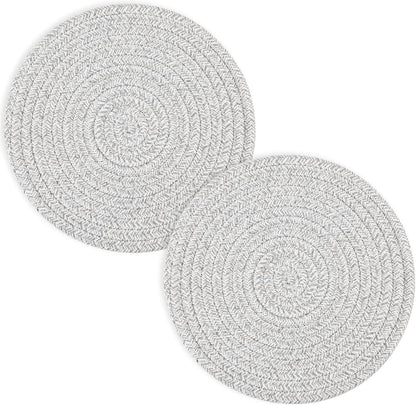 Trivets for Hot Dishes, Pots and Pans, 8 Inches Hot Pads 5 Pcs, Pot Holders for Kitchen, Heat Resistant Mat Protect Counter, Coasters Set Home Essentials Farmhouse Decor (Blue)