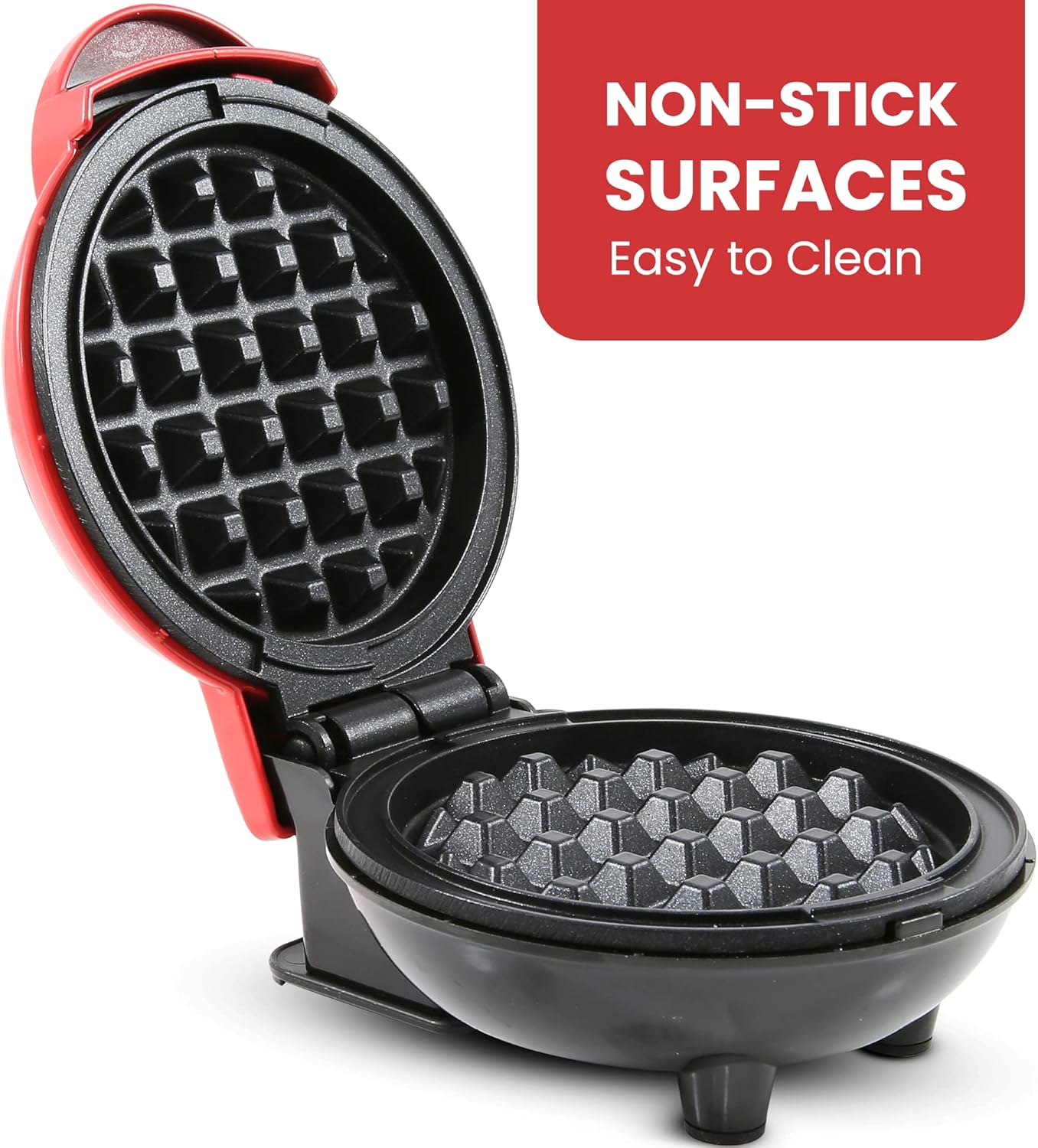 Elite Gourmet EWM015M Electric Nonstick Mini Waffle Maker, Belgian Waffles, Compact Design, Hash Browns, Keto, Snacks, Sandwich, Eggs, Easy to Clean, Mint