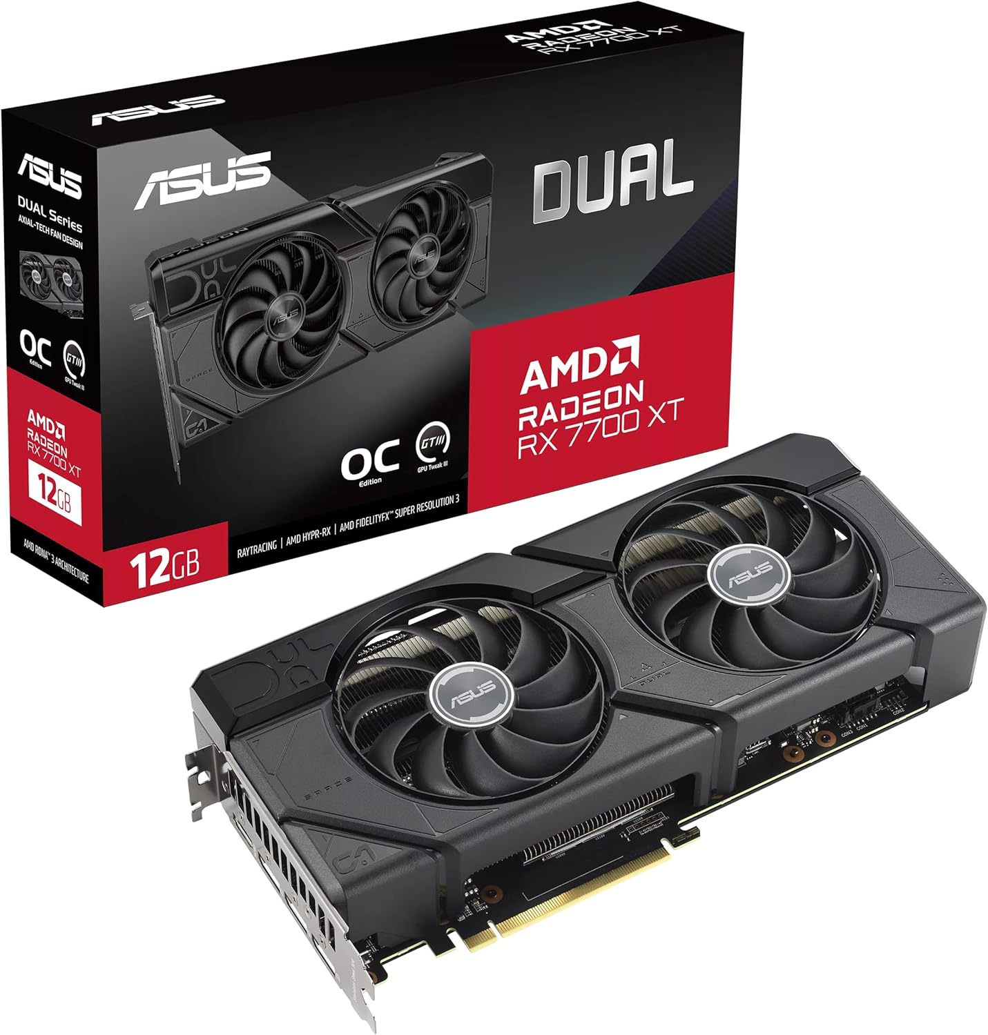 ASUS Prime Radeon™ RX 9060 XT 16GB GDDR6 OC Edition Graphics Card (PCIe 5.0, HDMI/DP 2.1, 2.5-Slot Design, axial-tech Fans, Dual Ball Fan Bearings, Dual BIOS, ASUS GPU Guard)