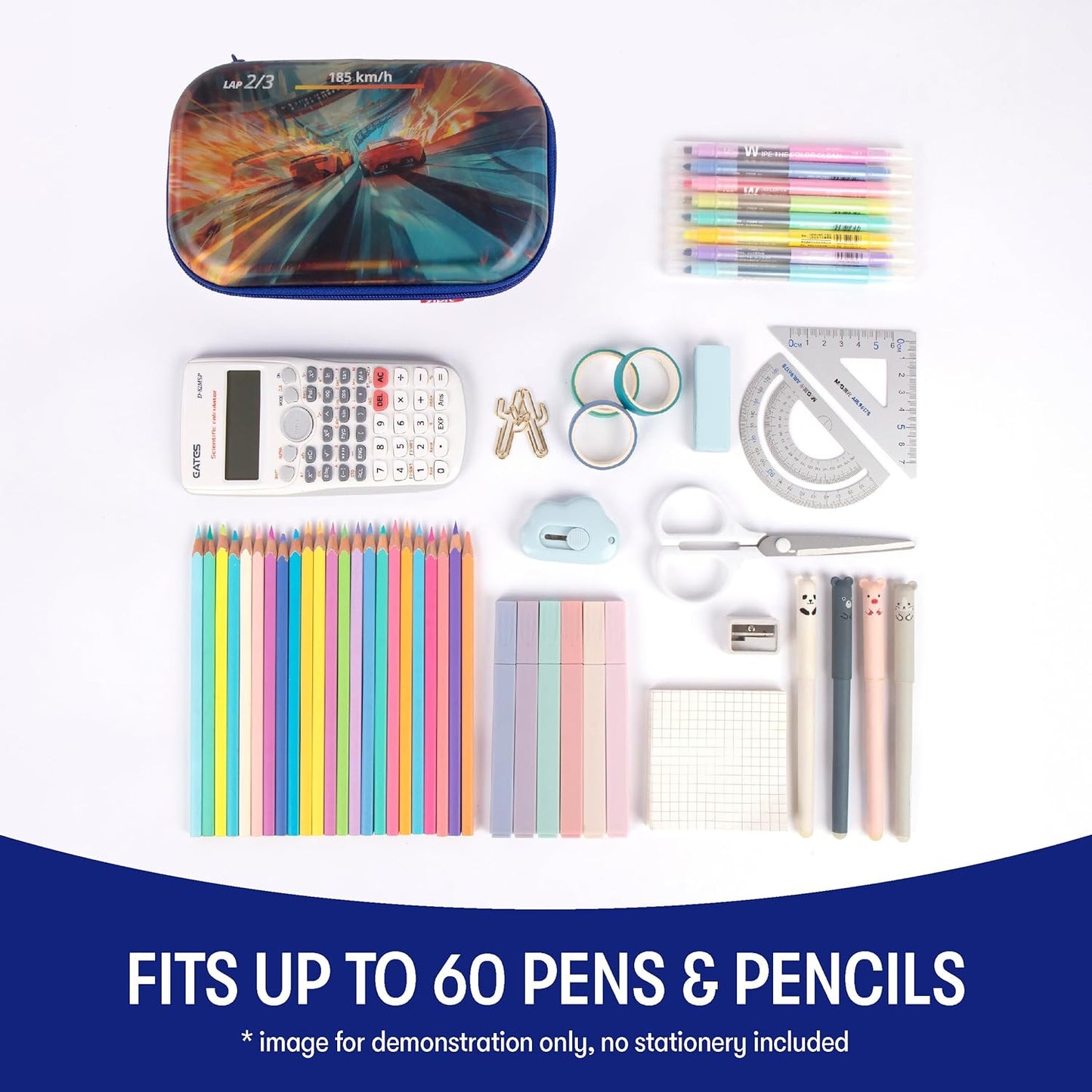 ZIPIT 3D Pencil Box for Kids | Lenticular Pencil Case for School | Large Capacity Pencil Pouch for Girls and Boys