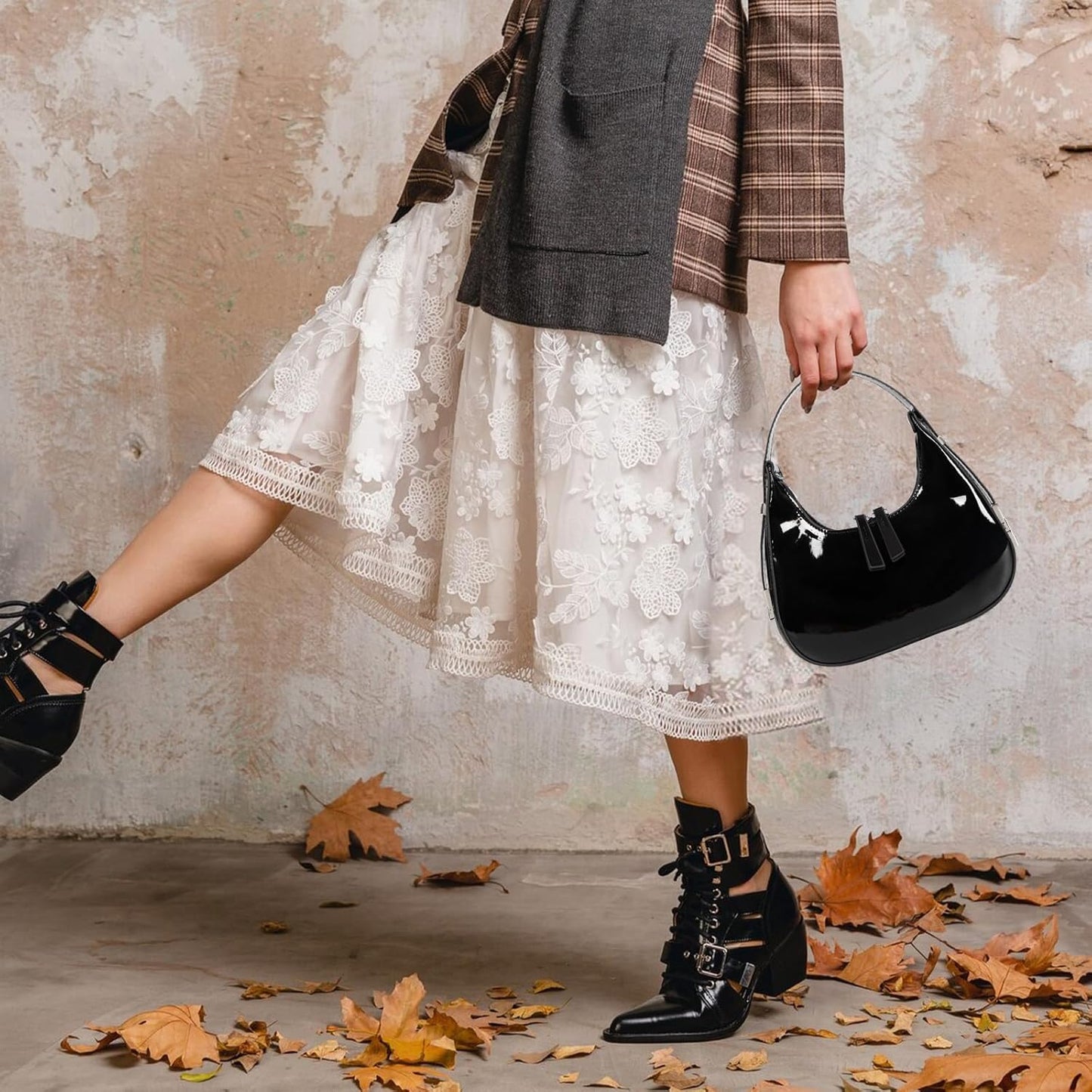 Prpeko Shoulder Bag Crescent Retro Y2k Hobo Handbags 90s Underarm Purse Bag Fashion Clutch Purses for Women