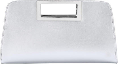 Vaschy Clutch Purse for Women,Fashion Vegan Leather Cut-Out Handle Evening Handbag Crossbody Shoulder Bag for Wedding,Party