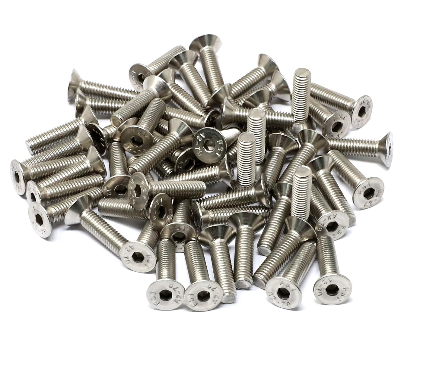 iexcell 5 Pcs M8 x 80mm Thread Pitch 1.25 mm Stainless Steel 304 Hex Socket Flat Head Cap Screws Bolts Kit