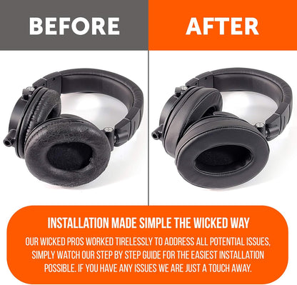 WC PadZ - The Ultimate Upgraded Earpads by Wicked Cushions - Compatible with Audio Technica, HyperX, SteelSeries Arctis & More - Extra Thick - Bigger Opening - Softer Memory Foam | (90s Black)