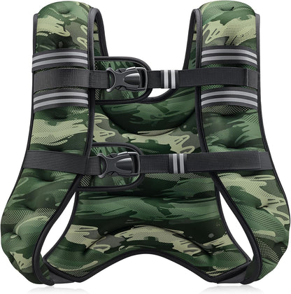 ZELUS Weighted Vest, 6lb/8lb/12lb/16lb/20lb/25lb/30lb Weight Vest with Reflective Stripe for Workout, Strength Training, Running, Fitness, Muscle Building, Weight Loss, Weightlifting