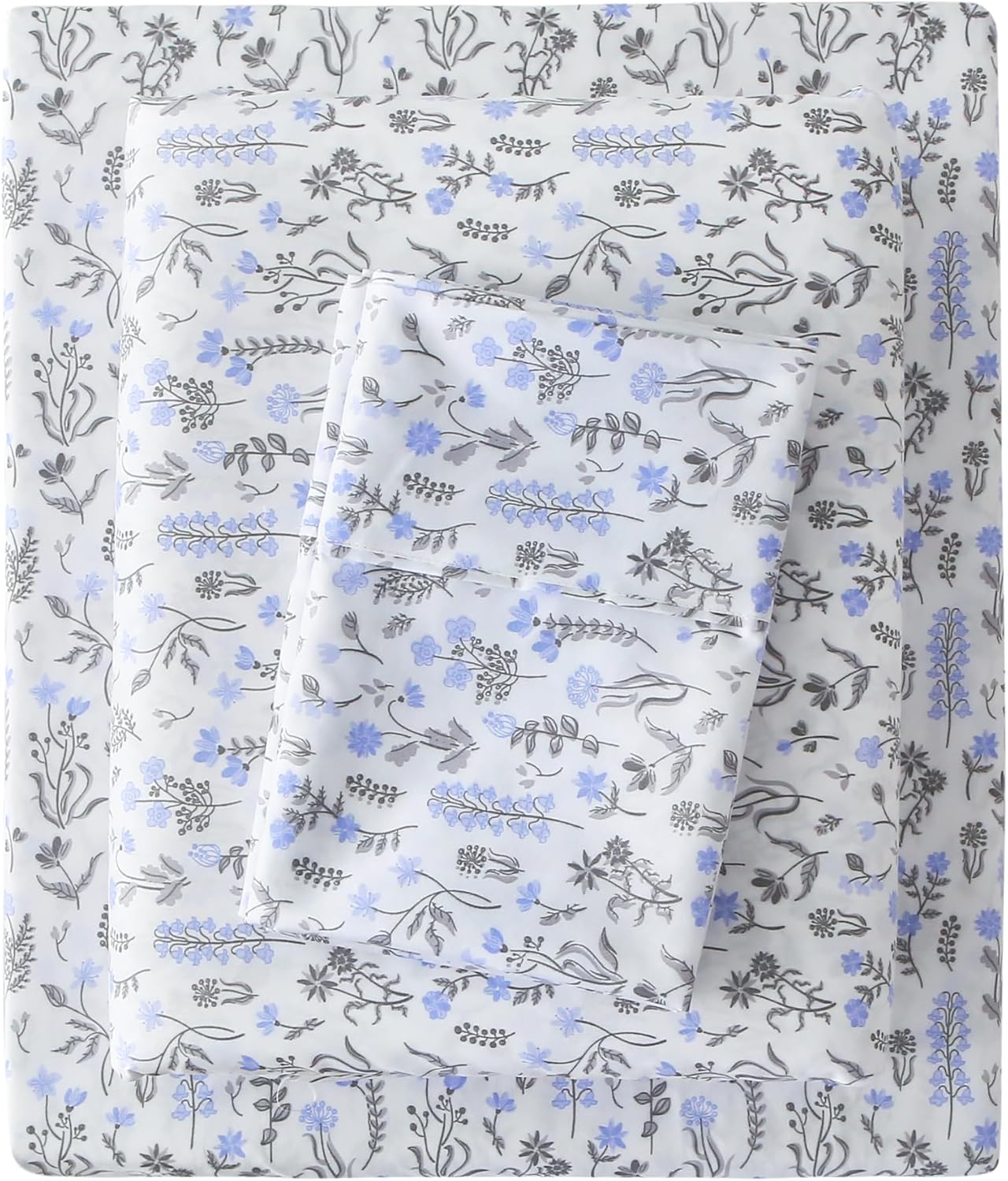 Viviland Floral Queen Sheet Set - 4 Piece Vintage Pink & Yellow Flower Patterned Bed Sheets - Soft, Breathable Microfiber Sheets with Deep Pocket, Non-Slip Fitted Sheets & Pillowcases