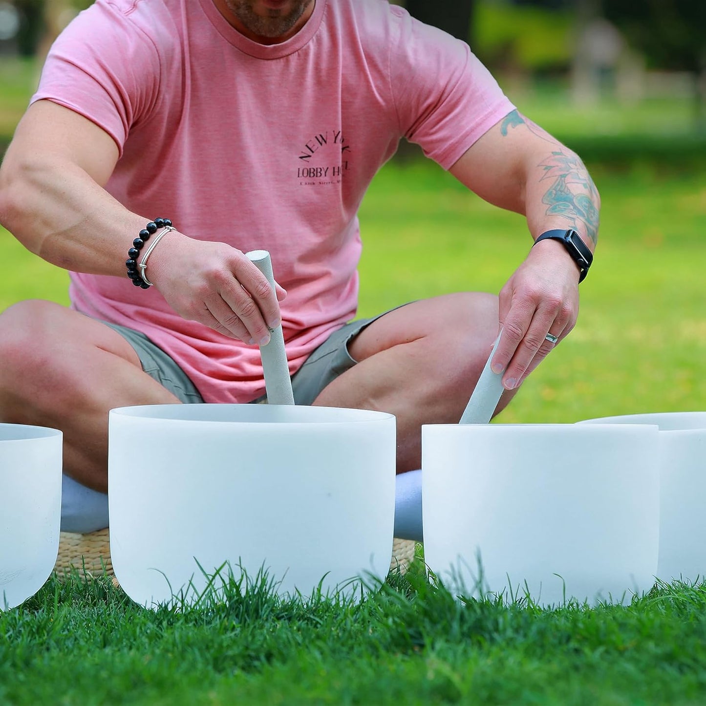 TOPFUND F Note Crystal Singing Bowl Heart Chakra 8 inch with Heavy Duty Carrying Case and Suede Striker