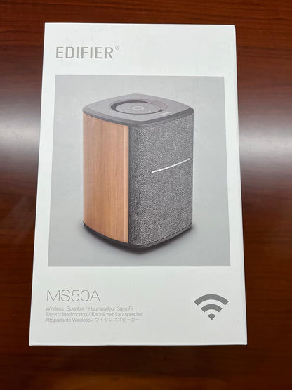 Edifier WiFi Smart Speaker Without Microphone, Works with Alexa, Supports AirPlay 2, Spotify , Tidal Connect, 40W RMS One-Piece Wi-Fi and Bluetooth Sound System, No Mic, MS50A