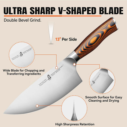 TUO Boning Knife - Razor Sharp Fillet Knife - High Carbon German Stainless Steel Kitchen Cutlery - Pakkawood Handle - Luxurious Gift Box Included - 7 inch - Fiery Phoenix Series