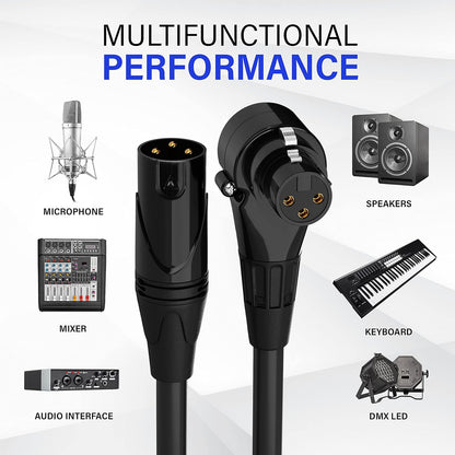 LyxPro 6 Feet XLR Microphone Cable Balanced Male to Female 3 Pin Mic Cord for Powered Speakers Audio Interface Professional Pro Audio Performance and Recording Devices - Blue