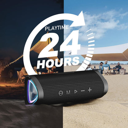Vanzon Bluetooth Speakers, V40 Portable Wireless Speaker V5.0 with 24W Loud Stereo Sound, 24H Playtime, TWS & IPX7 Waterproof, Suitable for Travel, Beach,Home and Outdoors,Great Choice for Gift