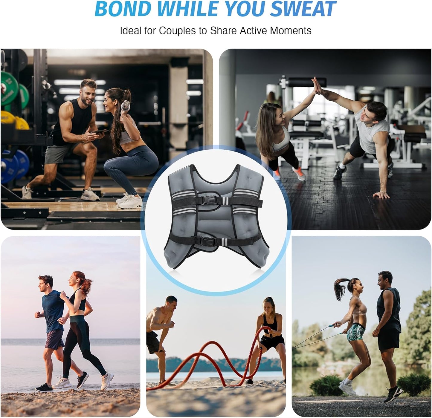 ZELUS Weighted Vest, 6lb/8lb/12lb/16lb/20lb/25lb/30lb Weight Vest with Reflective Stripe for Workout, Strength Training, Running, Fitness, Muscle Building, Weight Loss, Weightlifting