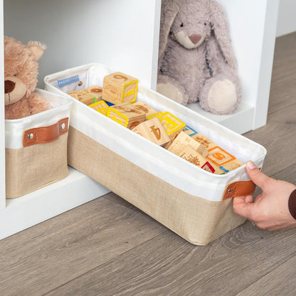 OrganiHaus Large Fabric Storage Baskets for Shelves 3 Pack, 15x11in Closet Storage Bins for Shelves, Cloth Baskets, Fabric Storage Cubes, Linen Closet Organizers, Fabric Basket, White Basket